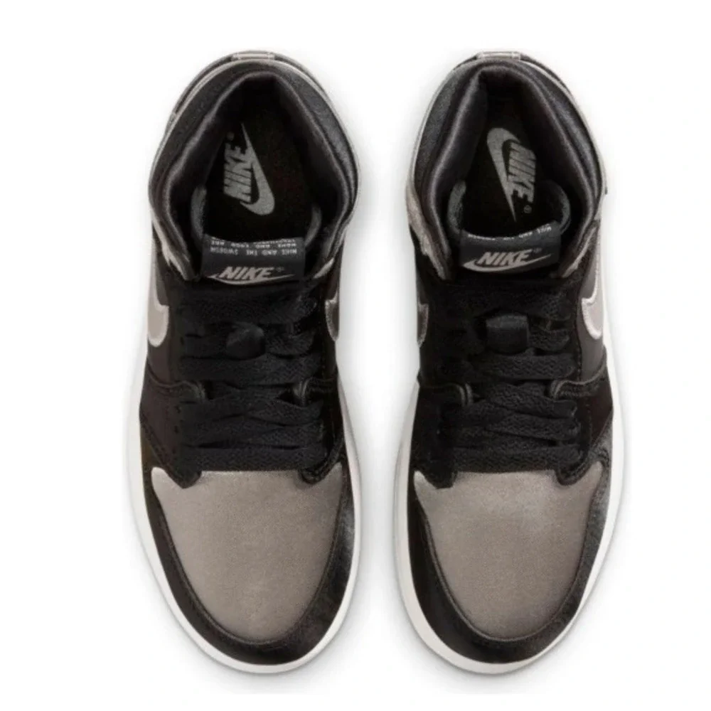 Nike Kids Air Jordan 1 Retro High OG Satin Shadow Black Grey FD5304-010 US 1.5Y